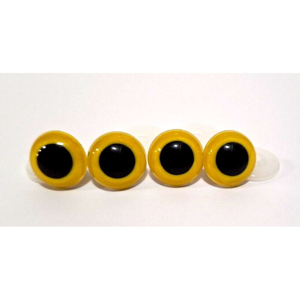 8 Sets of Doll Animal Puppet Craft Plastic Safety Eyes Yellow Knit Crochet 20mm
